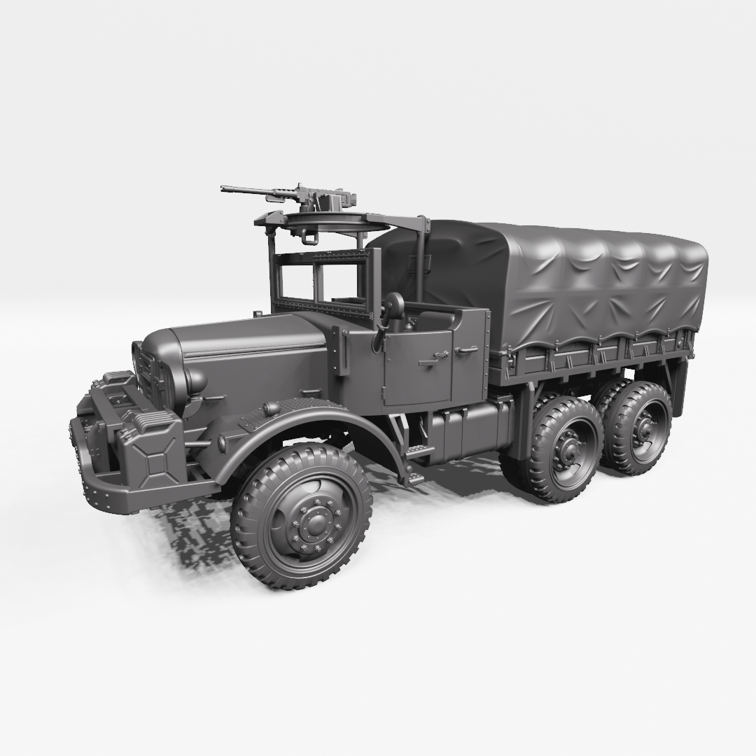 Mack NO cargo truck (7.5-ton, 6x6)(US) - HEAVY TRANSPORTERS+TRAILERS of WW2 - US Army - 28mm Scale - Tank - Miniature - wargame3d