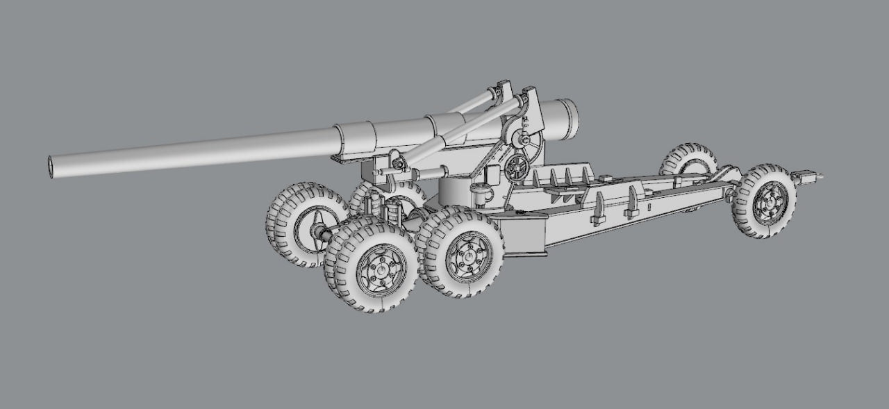 Howitzer 155mm Long Tom - US Army - wargame3d- 28mm Scale