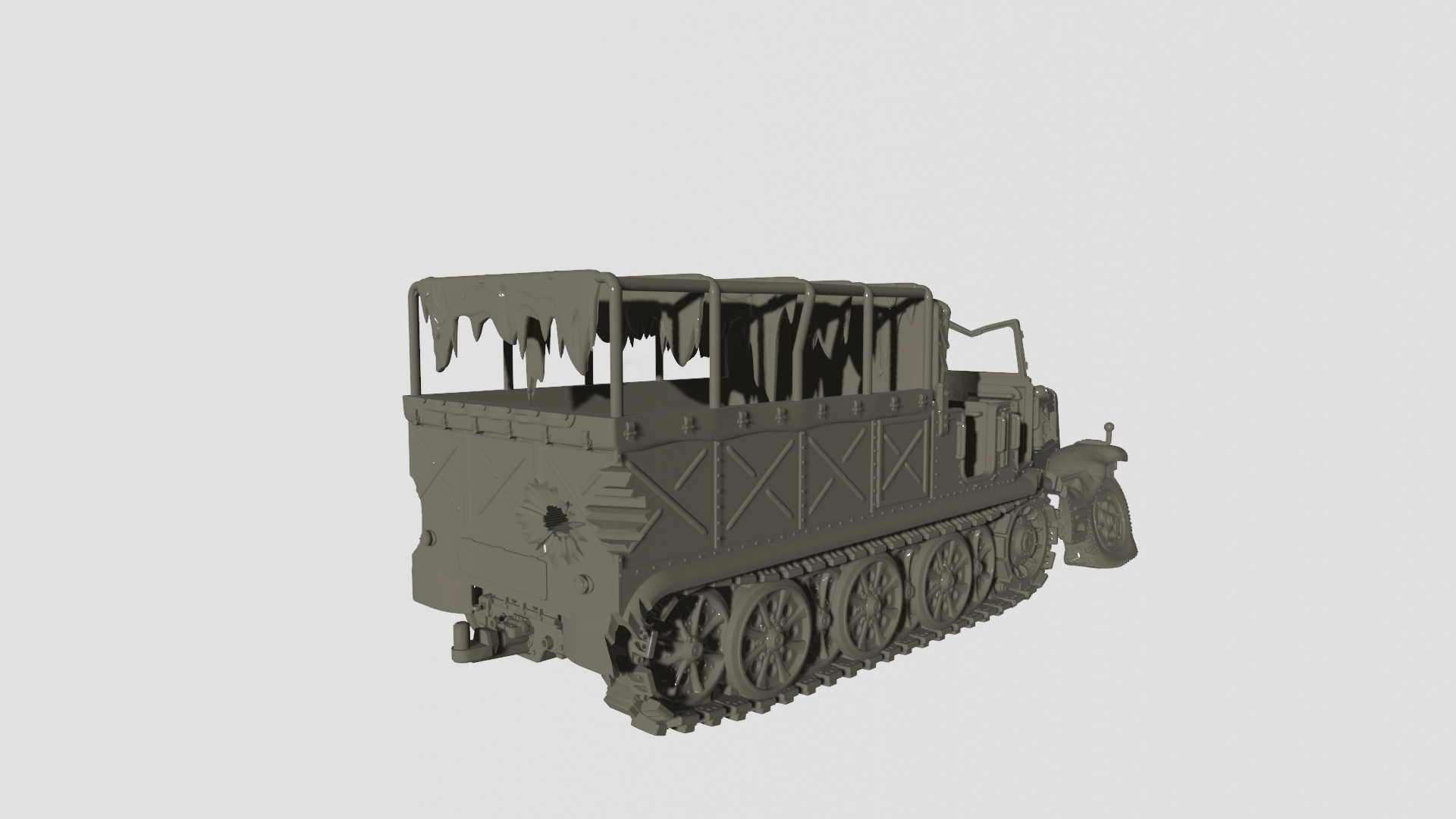 Destroyed Sd.Kfz.9 - German Army - wargame3d- 28mm Scale