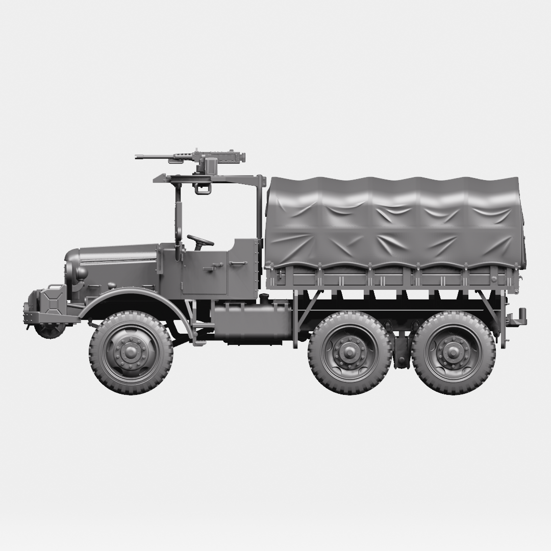 Mack NO cargo truck (7.5-ton, 6x6)(US) - HEAVY TRANSPORTERS+TRAILERS of WW2 - US Army - 28mm Scale - Tank - Miniature - wargame3d