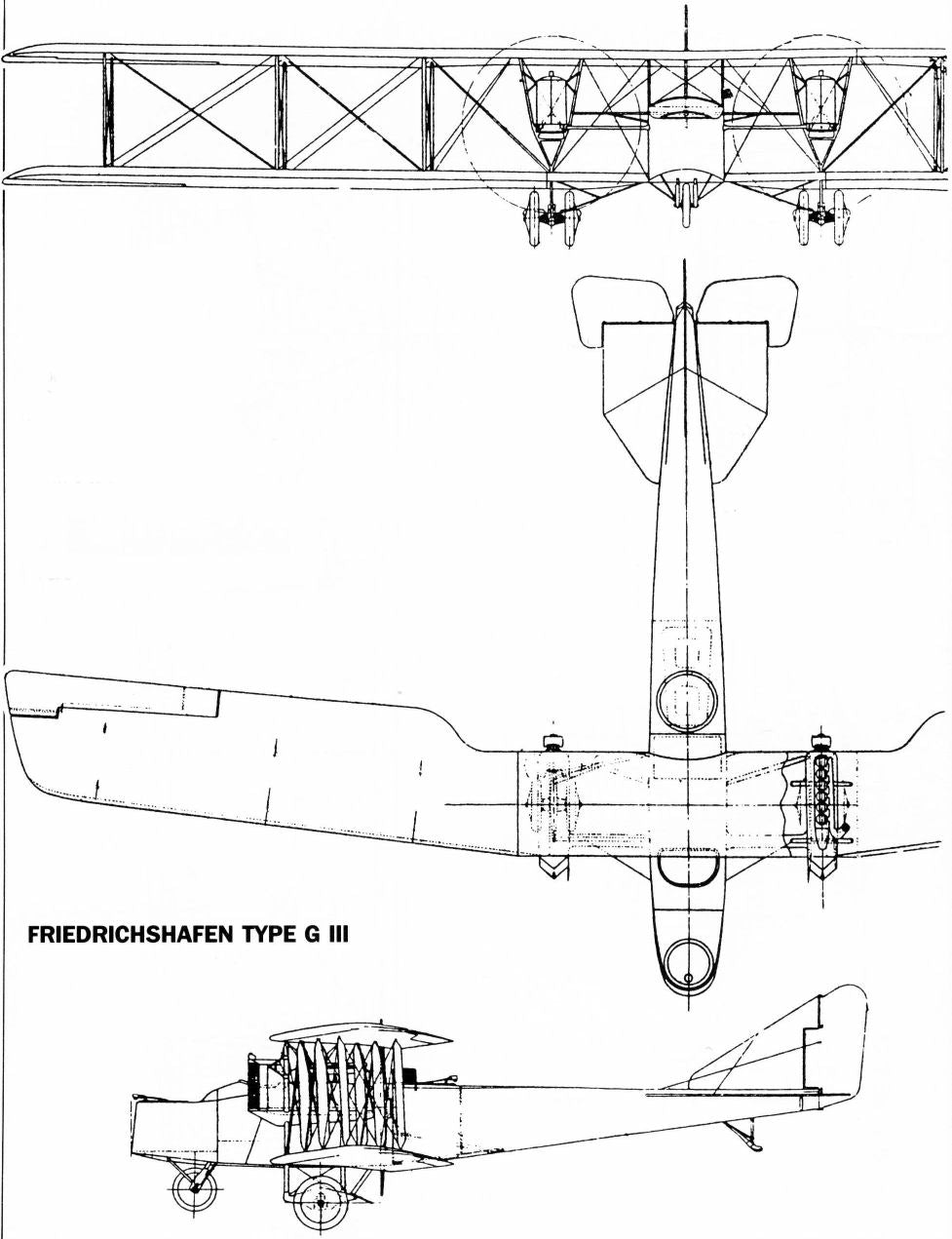 Friedrichshafen G.III - WWI Bomber Planes - 1/144 Scale - wargame3d