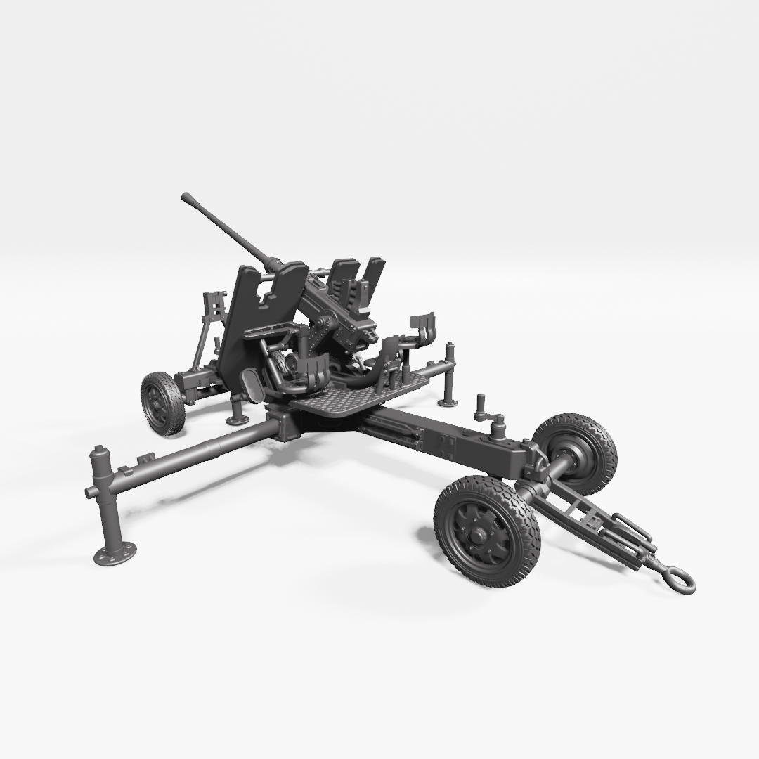 Bofors 40mm anti-aircraft gun Wz.36 - Polish Army - 28mm Scale - wargame3d