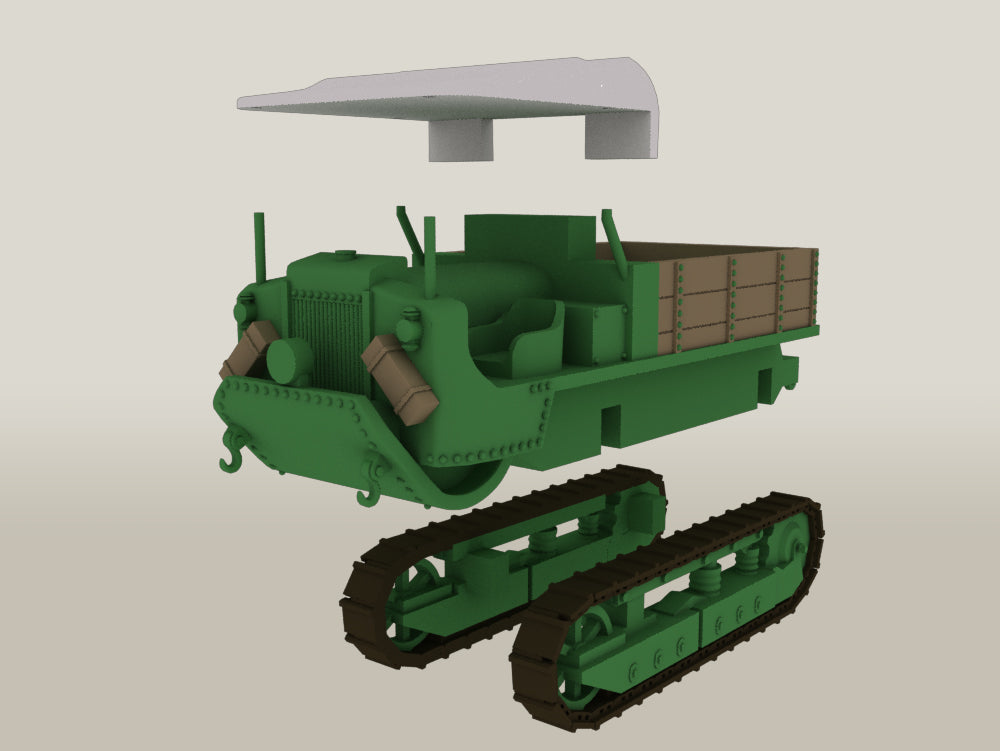 Schneider CD Artillery Tractor - WWI - French Army - wargame3d- 28mm Scale
