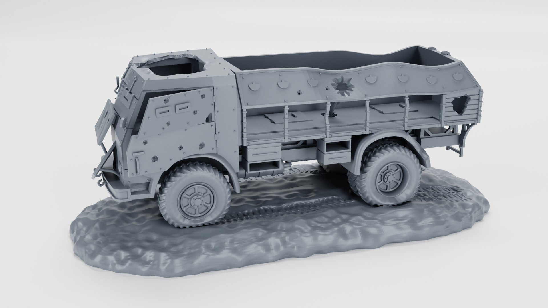 Destroyed - FIAT 665NM Protetto - Italian Army - 28mm Scale - wargame3d