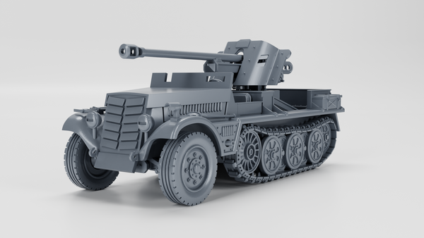 Sd.Kfz.10-5 with armor and 5cm PAK 38 - German Army - 28mm Scale - Bolt Action - wargame3d
