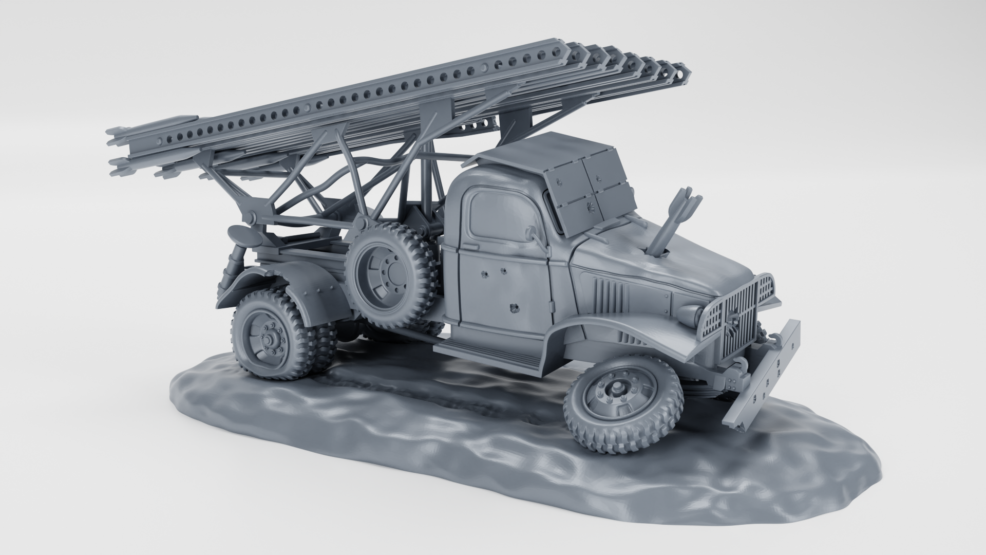 Destroyed BM-13-16 - 28mm Scale - wargame3d