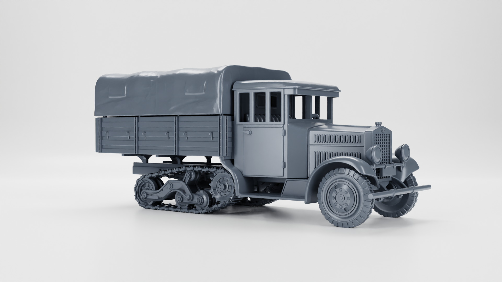 Artillery tractor C4P (Half-track Wz.34) - Polish Army - 28mm Scale - wargame3d