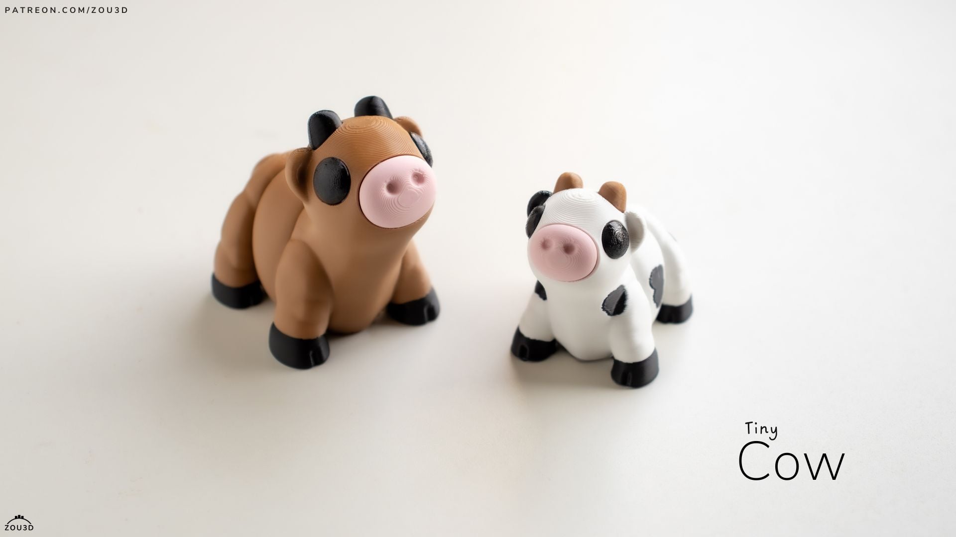 Tiny Cow - Articulated - Keychain - Desk Ornament - ZOU3D