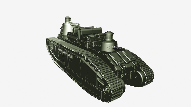 Super Heavy Tank Char 2C - French Army - Bolt Action - wargame3d- 28mm Scale