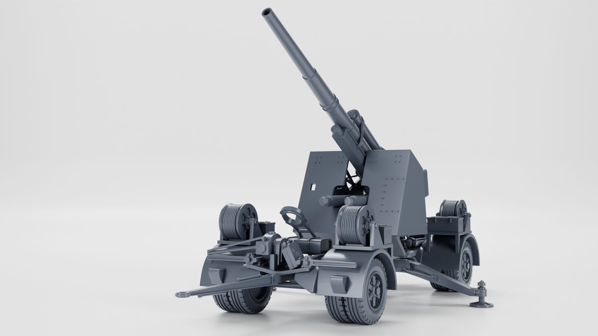 Anti-aircraft gun 88mm Flak 18 - wheeled+on cross - WWII - German Army - wargame3d - 28mm Scale