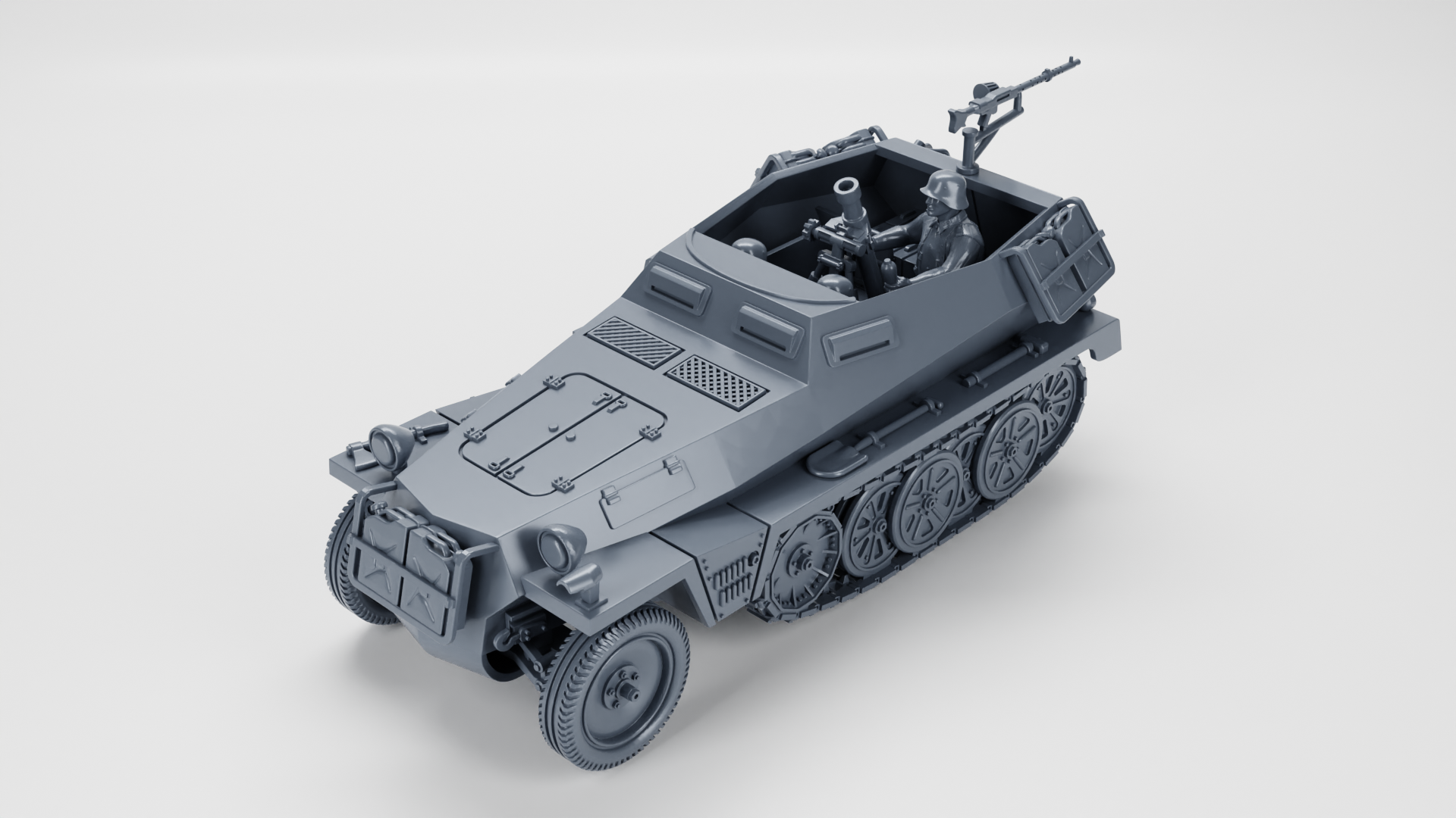 Sd.Kfz.250 7 - 8cm Granatwerfer (mortar carrier) - German Army - 28mm Scale - wargame3d