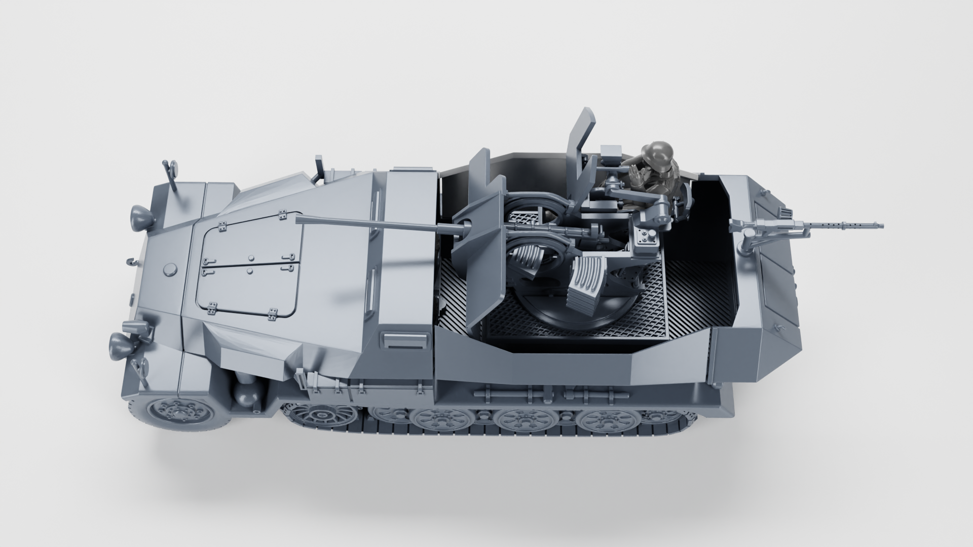 Sd.Kfz.251.17 Ausf.C with 2cm Flak 38 - German Army - 28mm Scale - wargame3d