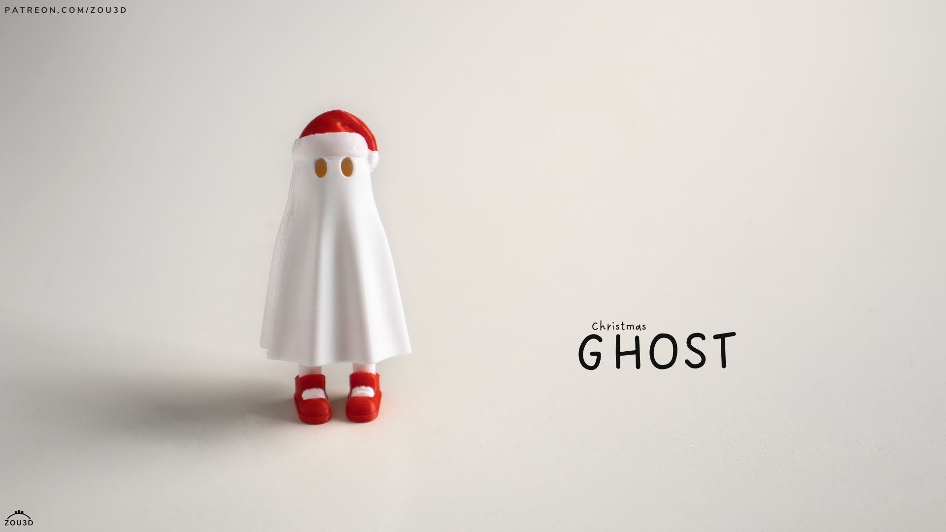 Christmas Ghost - Articulated - Keychain - Desk Ornament - ZOU3D