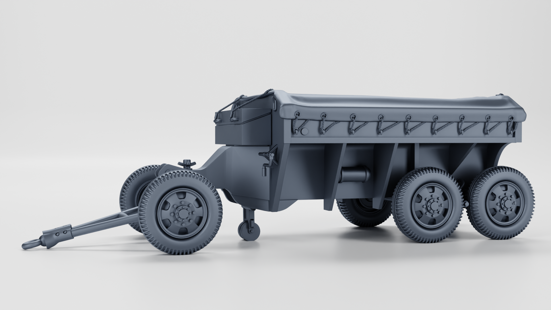 M23 Ammunition Trailer (US) - HEAVY TRANSPORTERS+TRAILERS of WW2 - US Army - 28mm Scale - Tank - Miniature - wargame3d