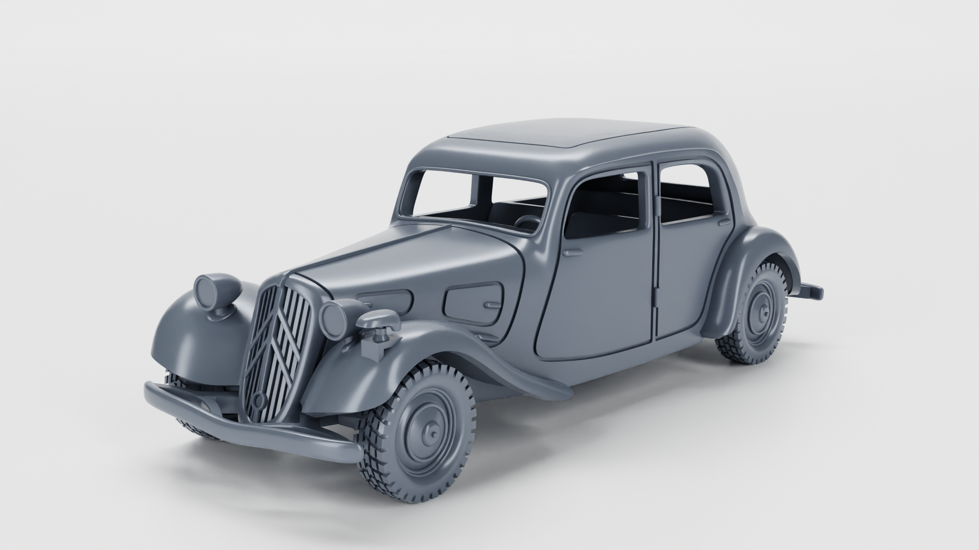 Citroen Traction Avant CV11 (France) - French Army - 28mm Scale - wargame3d