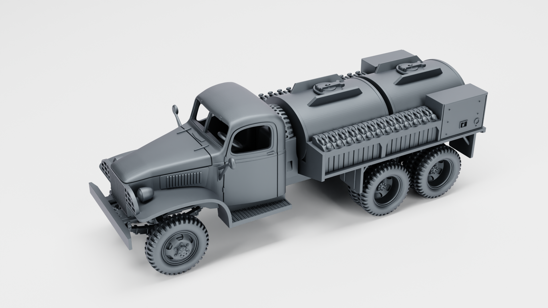 GMC CCKW 353D fuel truck (US) - HEAVY TRANSPORTERS+TRAILERS of WW2 - US Army - 28mm Scale - Tank - Miniature - wargame3d