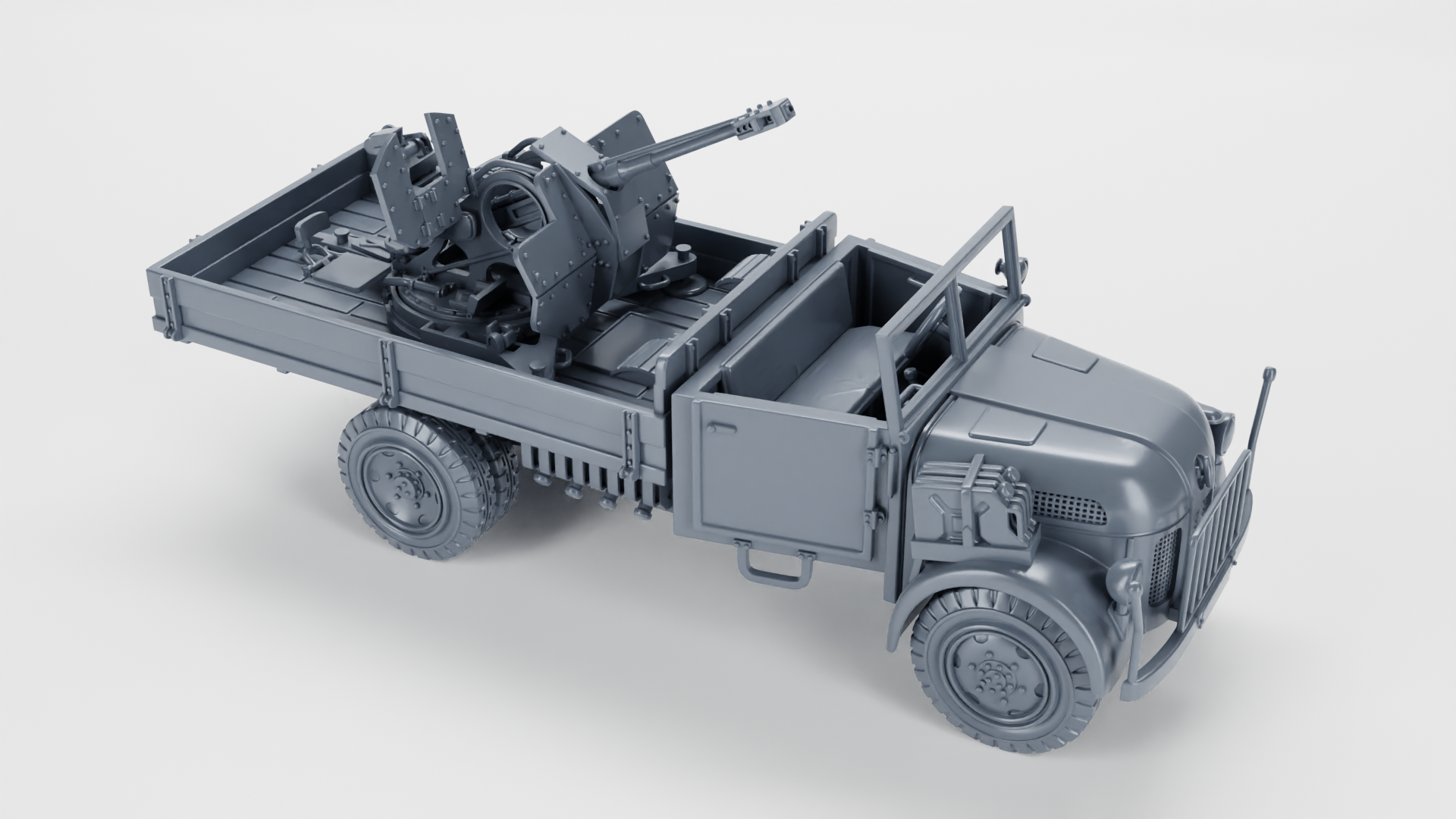 Steyr 2000A mit Flak 38-103 Jaboschreck AA gun - WWII - German Army - wargame3d - 28mm Scale