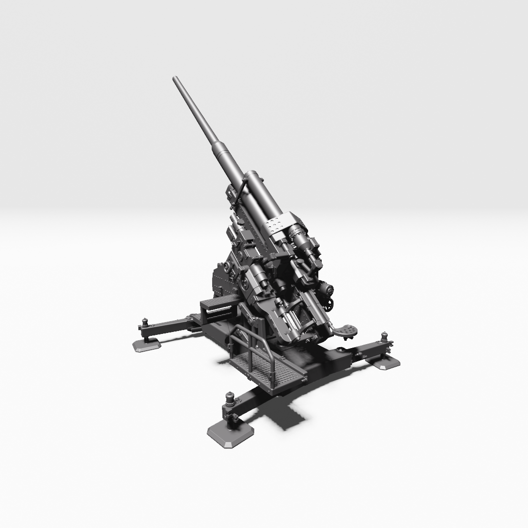 AA gun 12.8cm FlaK 40 - WWII - German Army - wargame3d- 28mm Scale
