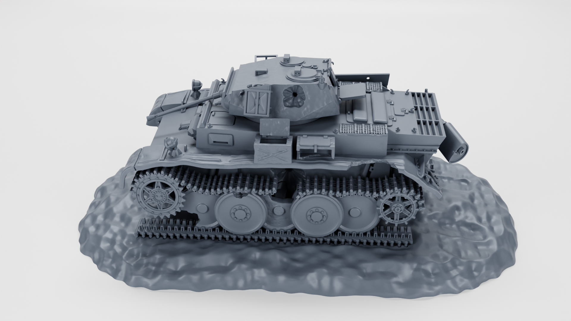 Destroyed - Panzer II Ausf.L «Luchs» - 28mm Scale - wargame3d