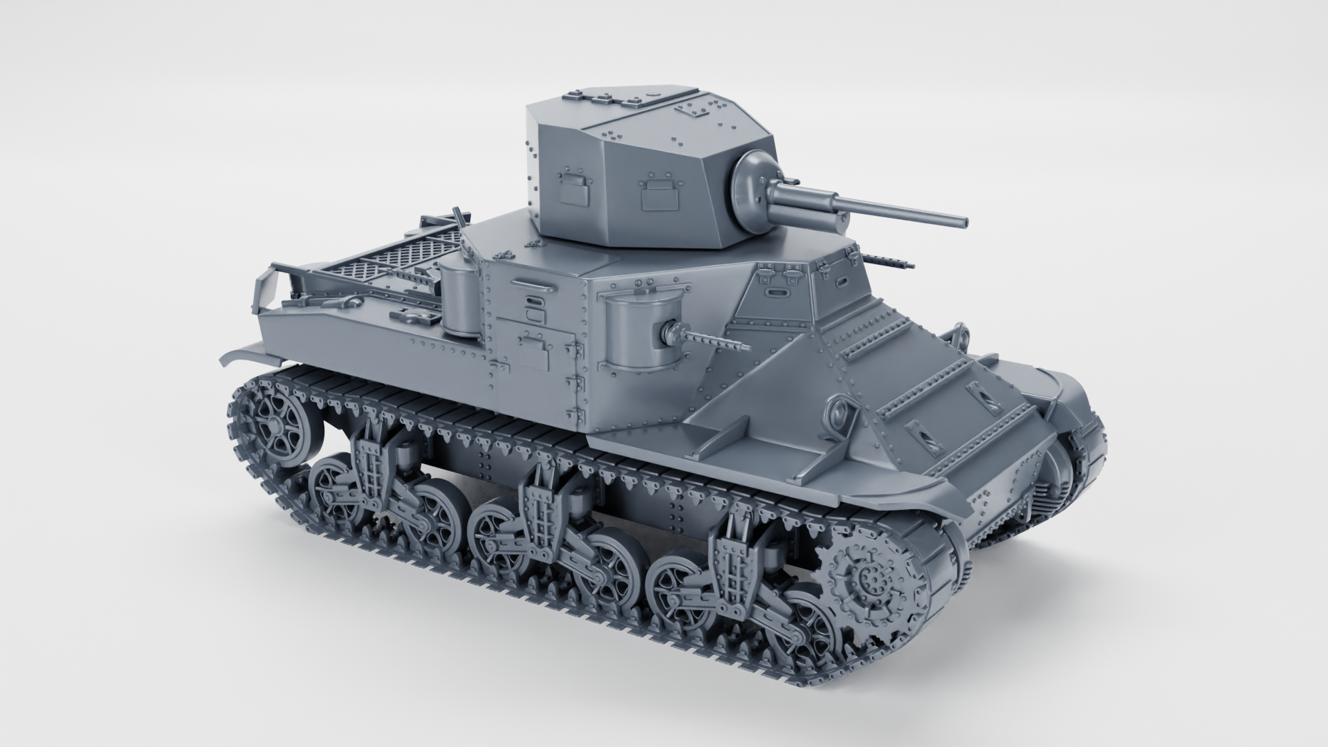 M2A1 Medium Tank - US Army - 28mm Scale - Tank - Miniature - wargame3d
