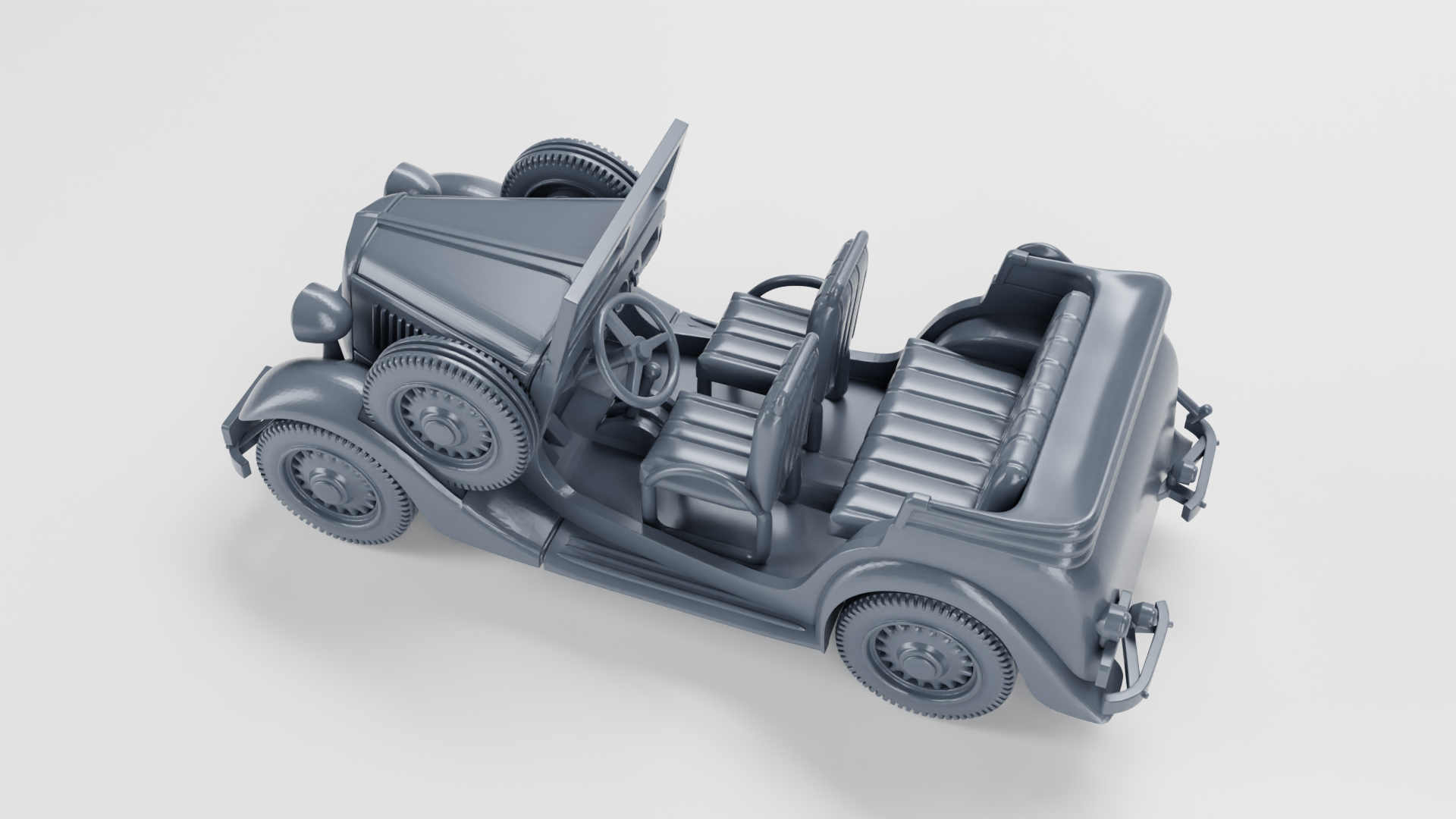 Fiat 508IIIW Lazik Jeep (opened and closed) - Polish Army - 28mm Scale - wargame3d