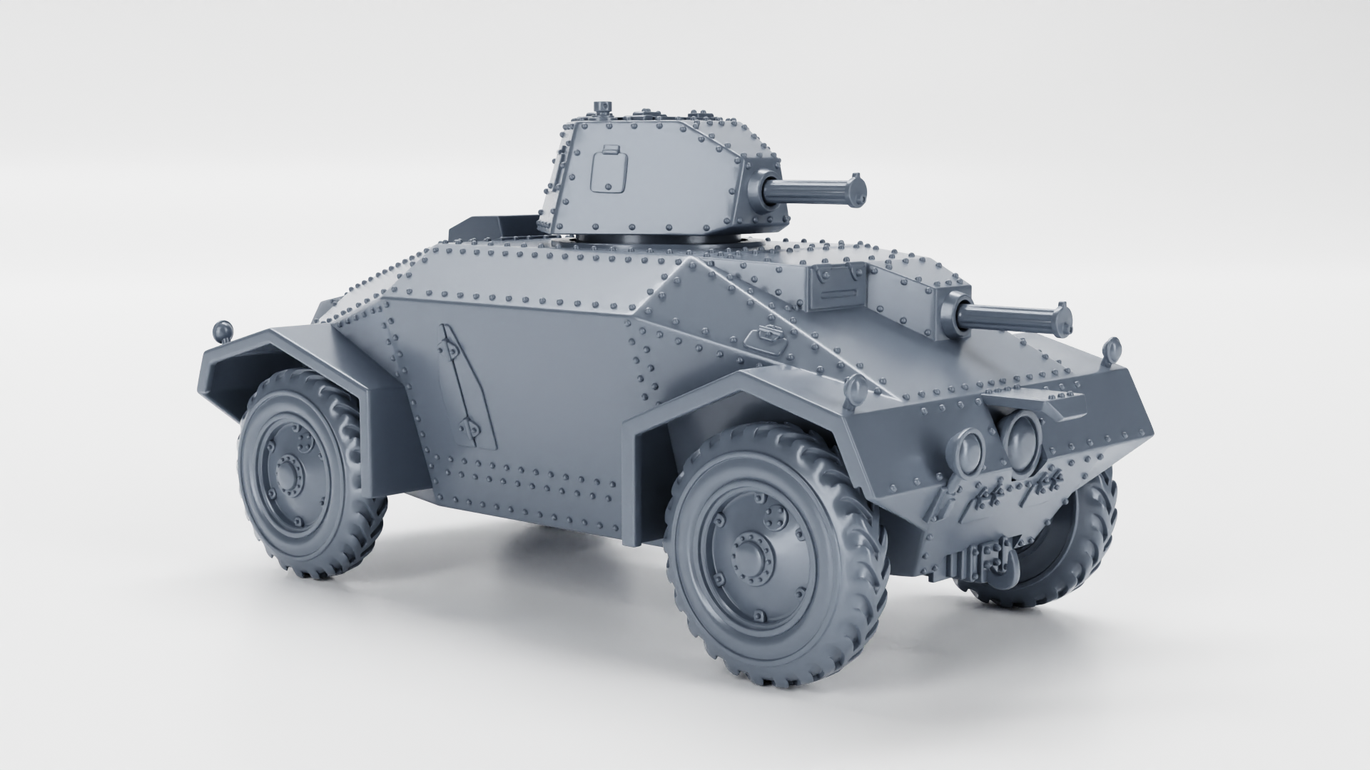 Alvis Straussler AC3D Armored Car - Fighting Vehicles of the East Indies Armies - UK Army - 28mm Scale - wargame3d