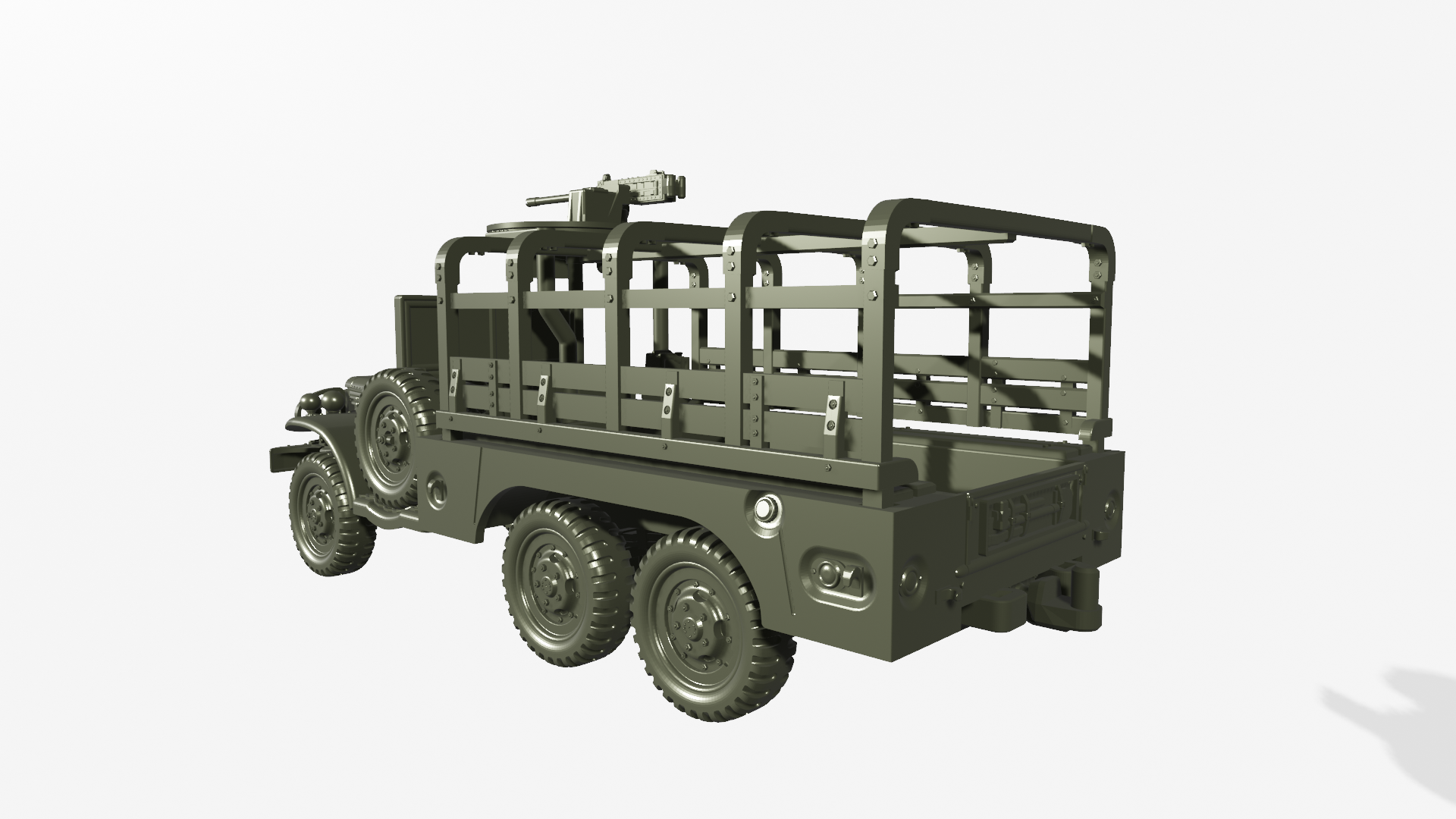 DodgeWC63 with winch+gun+no tent (1.5‑ton, 6x6) - US Army - wargame3d - 28mm Scale