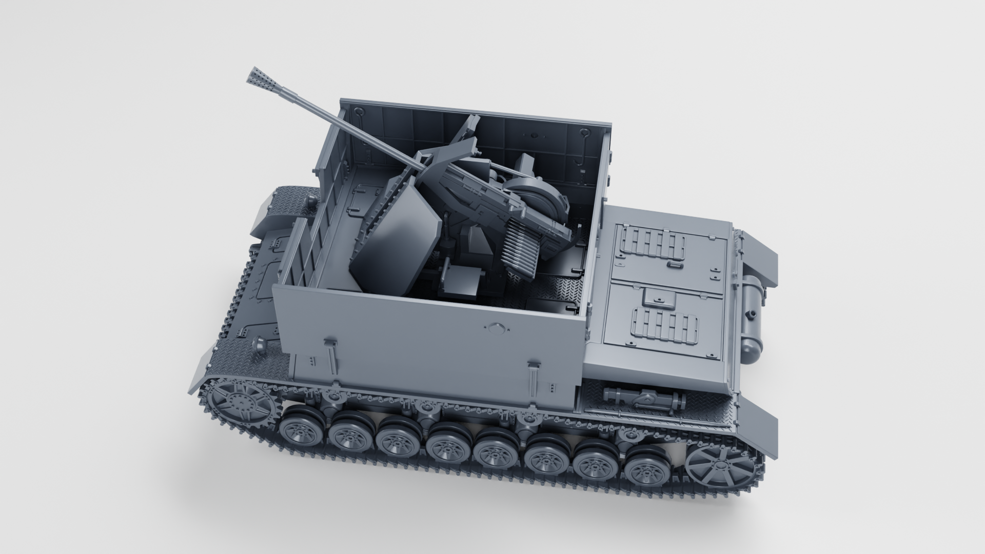 Flakpanzer IV (3.7 cm Flak 43) Möbelwagen (Sd.Kfz.163_3) - WWII - German Army - wargame3d- 28mm Scale