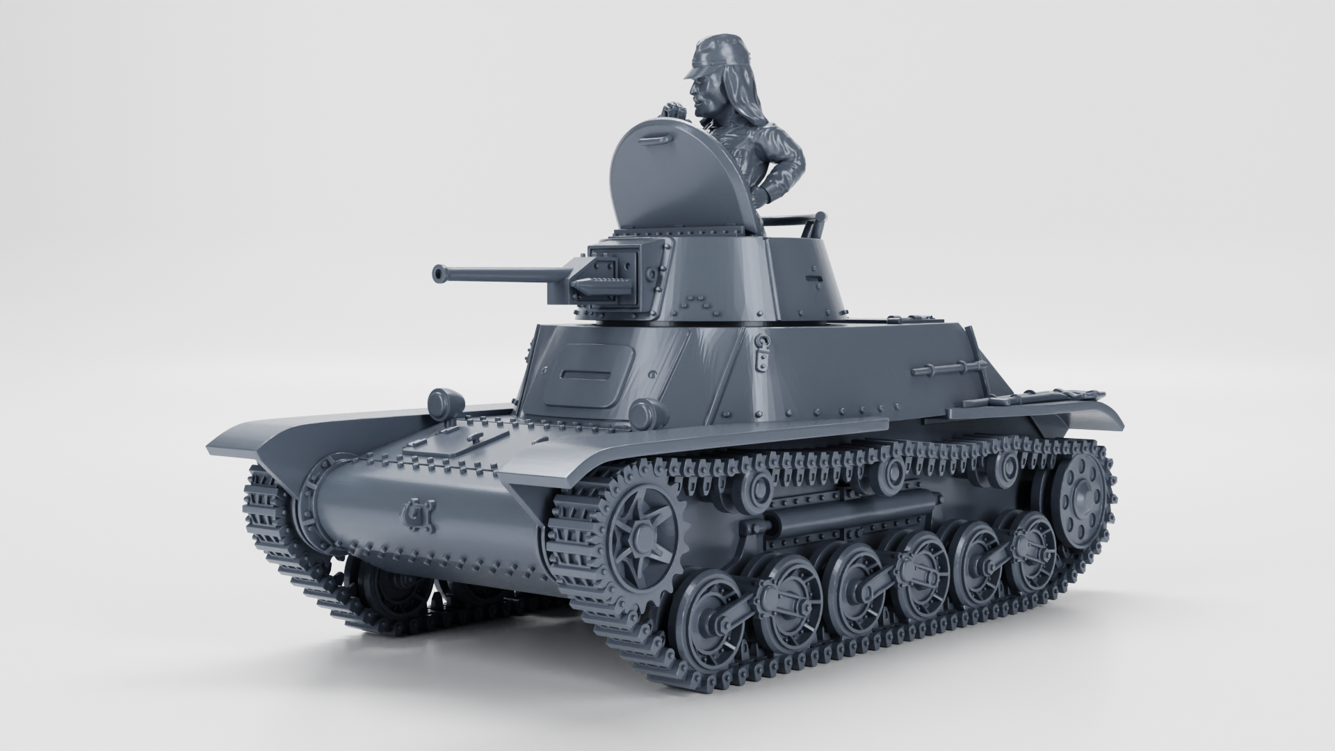 Type 98 Ke-Ni Light Tank - Japanese Army - 28mm Scale - wargame3d