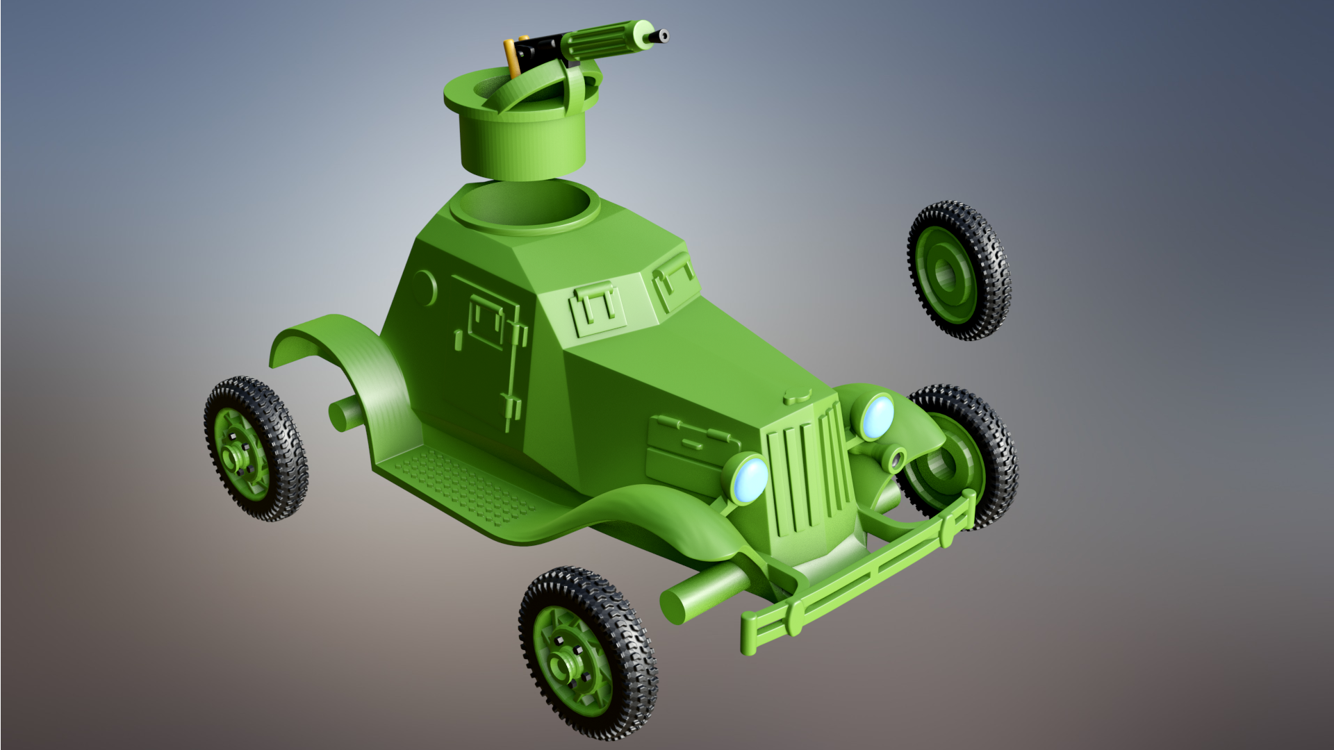 D-12 Armored Car - Russian Army - wargame3d- 28mm Scale