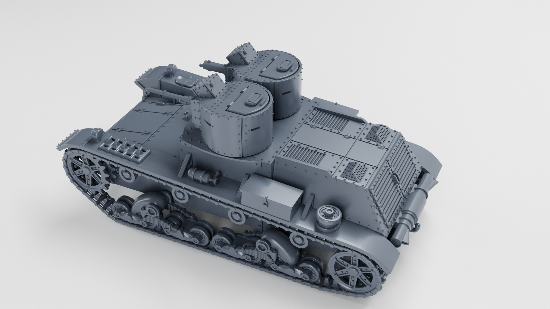 Light Tank 7TP dw (twin turret) - Polish Army - 28mm Scale - wargame3d
