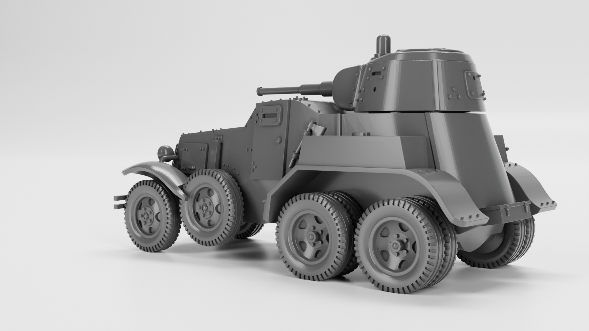BA-10 Armored Car - Russian Army - wargame3d- 28mm Scale