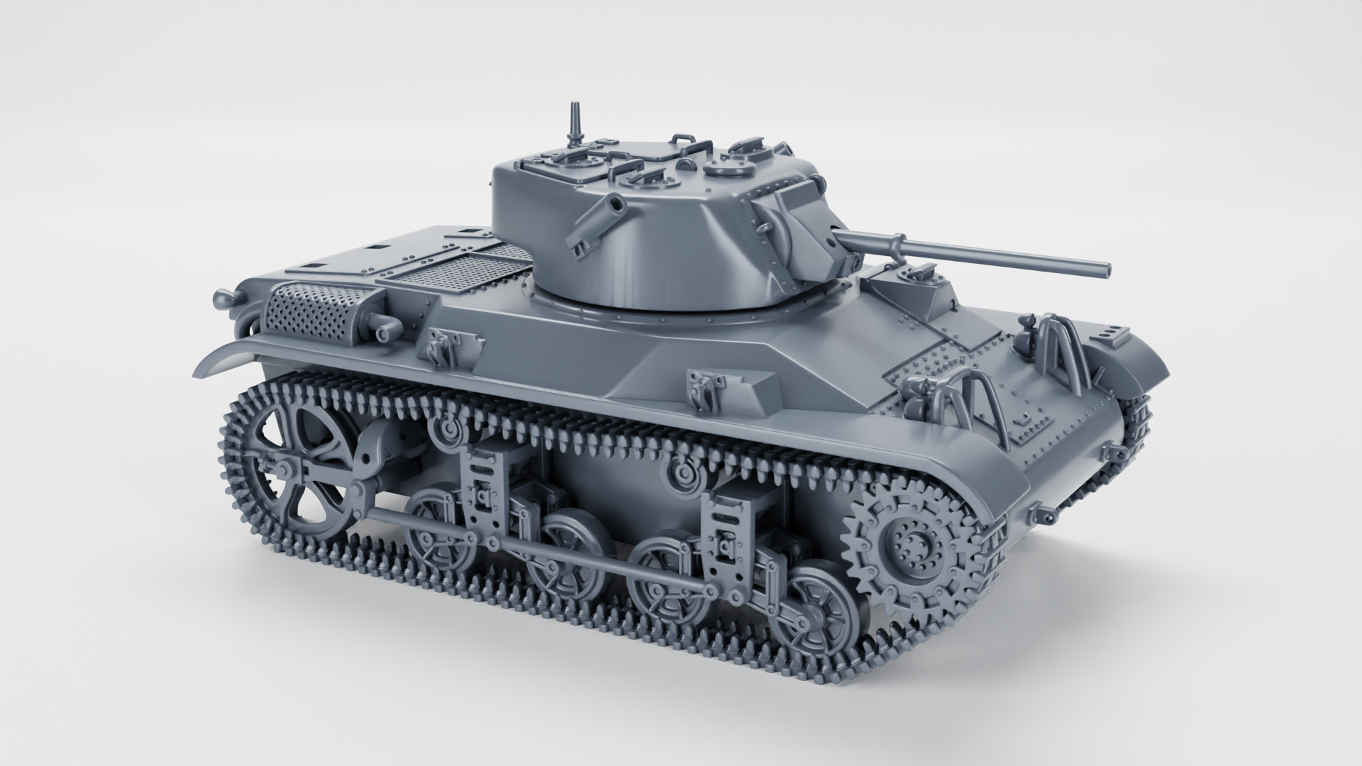 M22 Locust Light Tank - US Army - 28mm Scale - Tank - Miniature - wargame3d