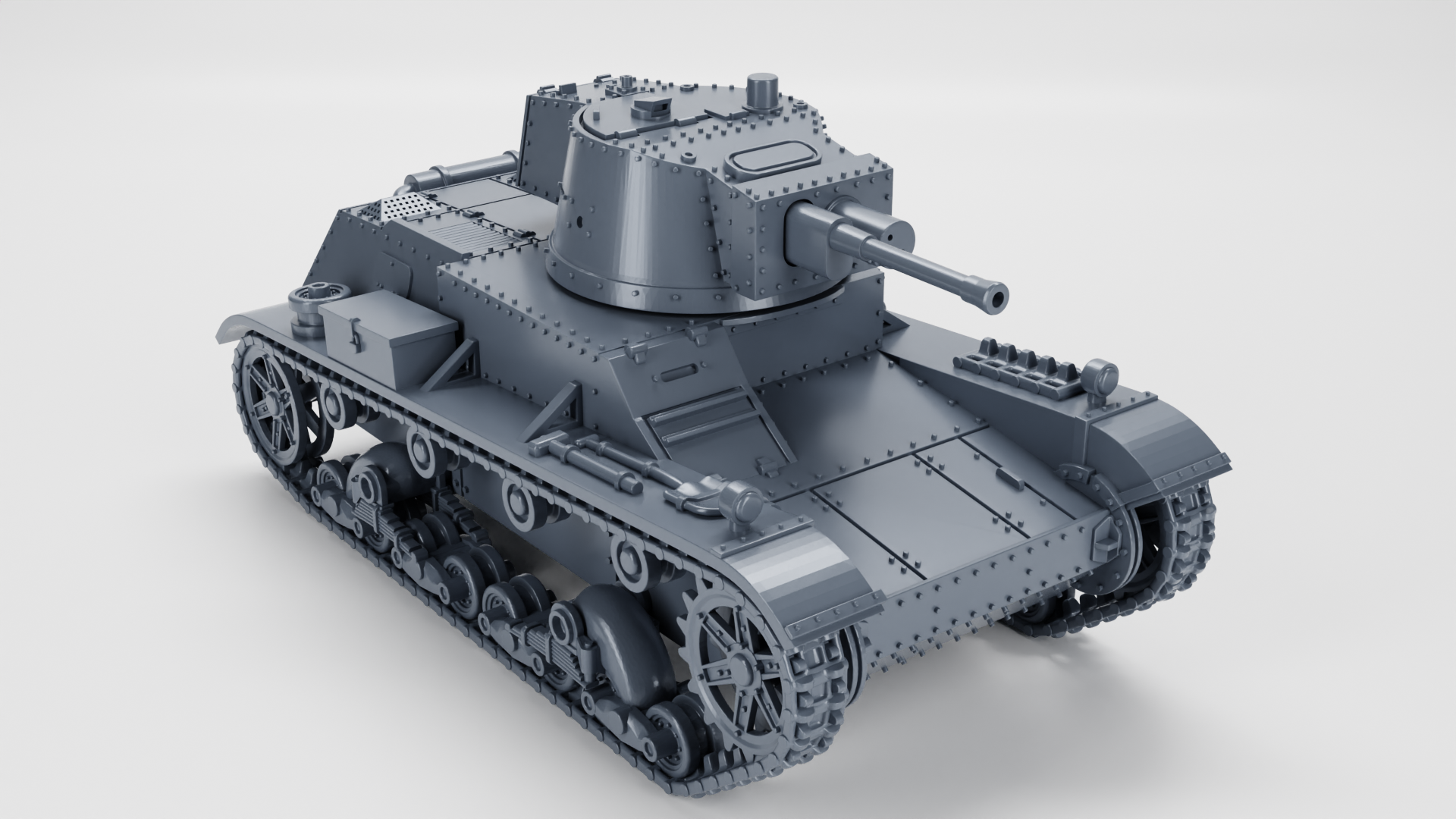Light Tank 7TP jw (single turret) - Polish Army - 28mm Scale - wargame3d