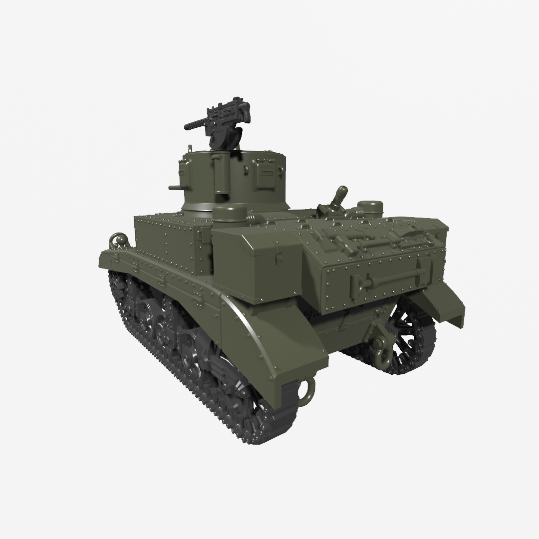 M3A1 Stuart “Honey” - US Army - 28mm Scale - Tank - Miniature - wargame3d