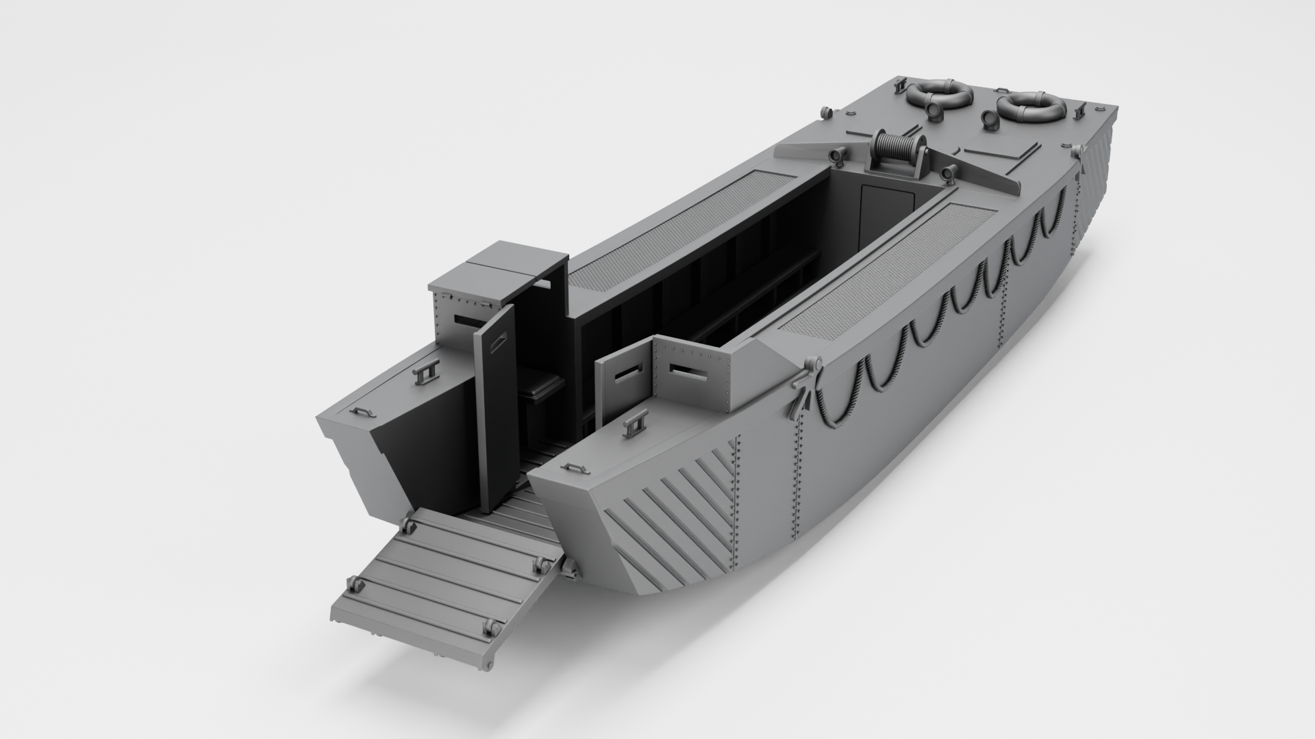 Landing Craft Assault (LCA) - Juno Beach - UK Army - 28mm Scale - wargame3d