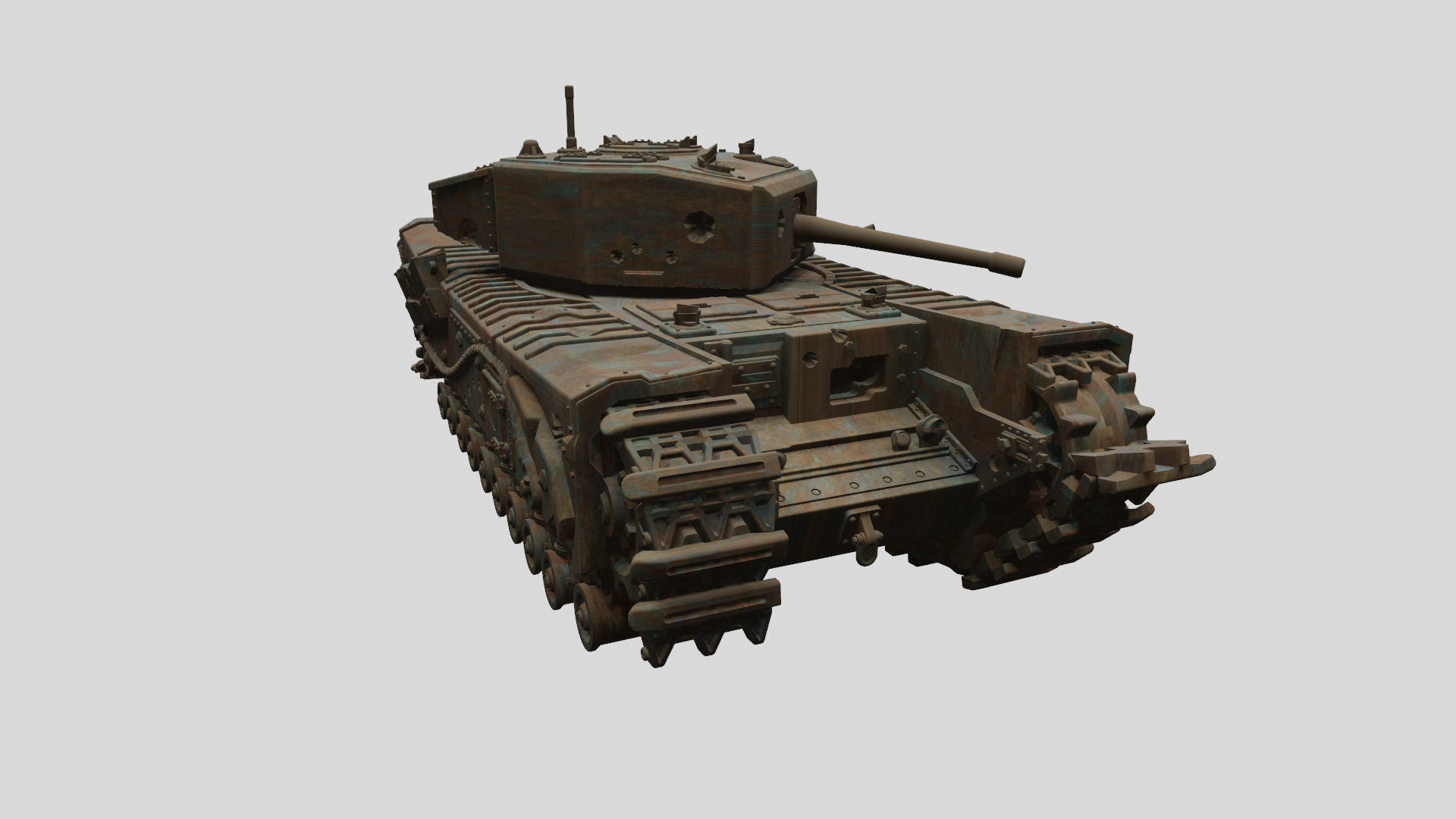 Destroyed Churchill MK III - UK Army - 28mm Scale - wargame3d