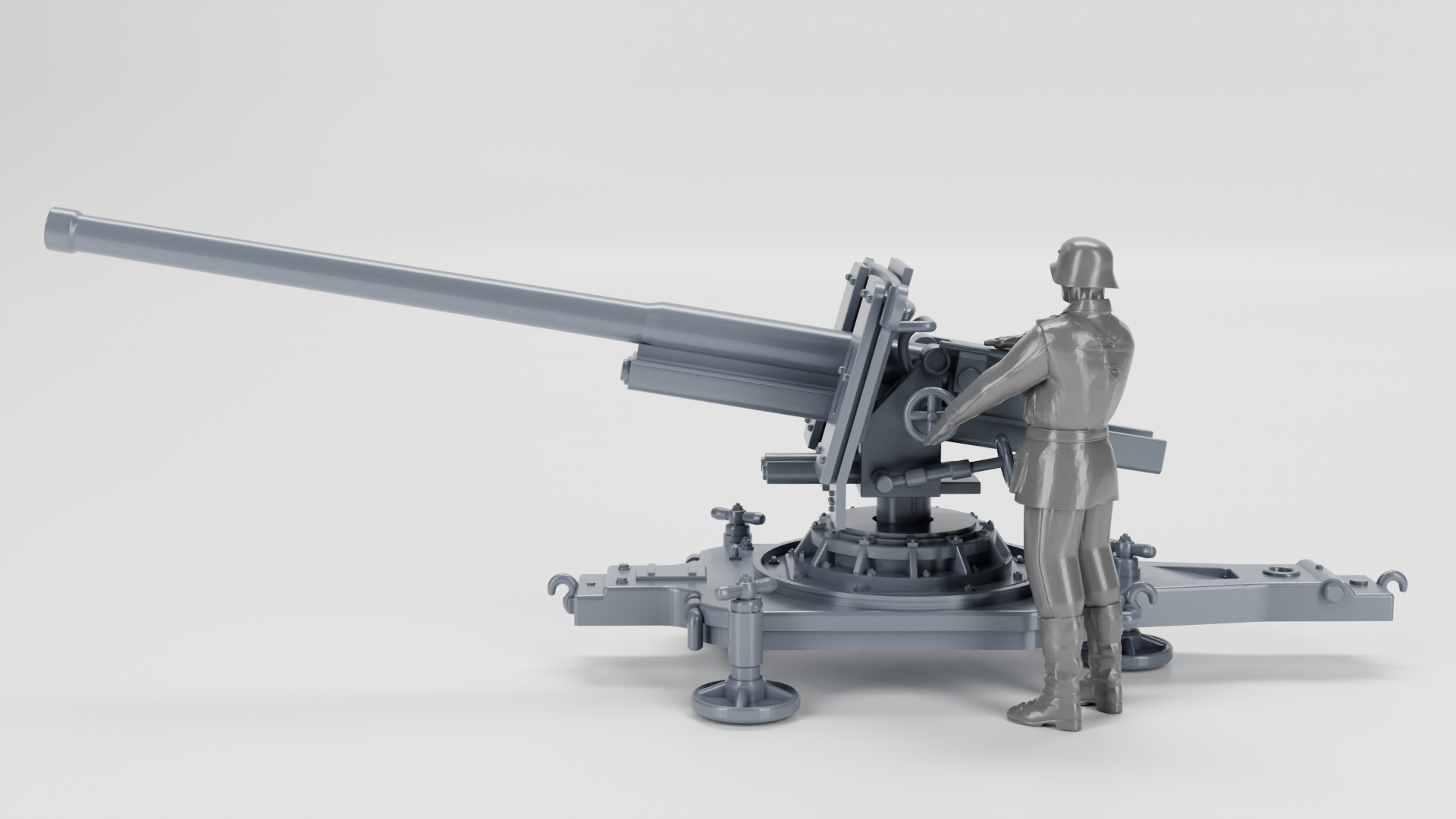 Anti-tank gun 7.62cm PAK 36 - WWII - German Army - wargame3d - 28mm Scale