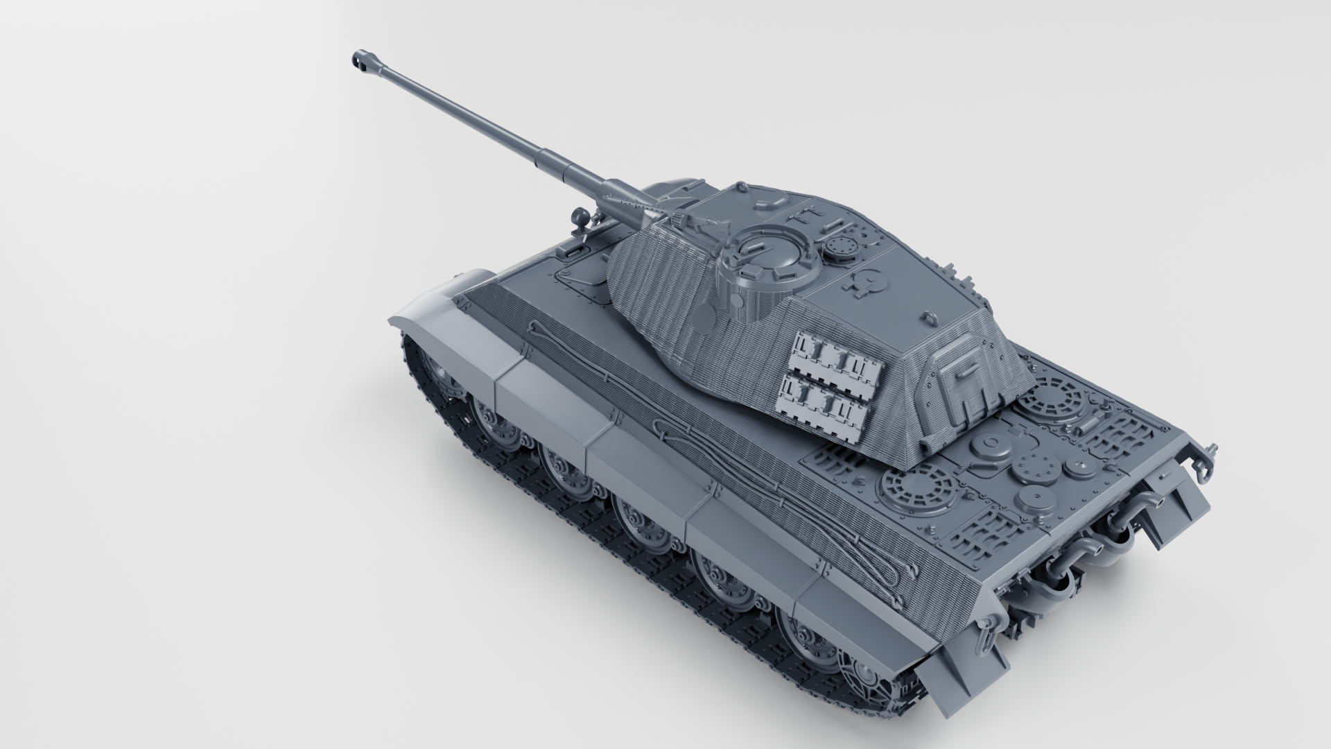 Tiger II Ausf B Zimmerit Porsche Turret - WWII - German Army - wargame3d- 28mm Scale