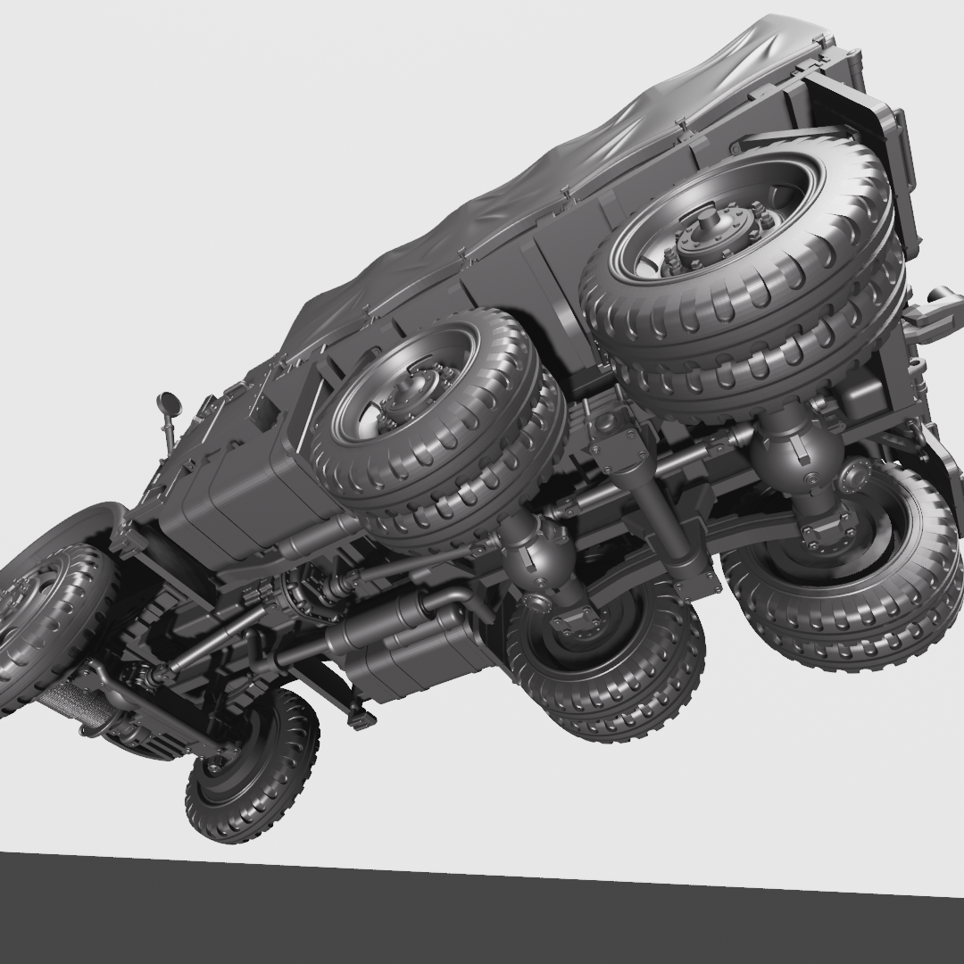 Mack NO cargo truck (7.5-ton, 6x6)(US) - HEAVY TRANSPORTERS+TRAILERS of WW2 - US Army - 28mm Scale - Tank - Miniature - wargame3d