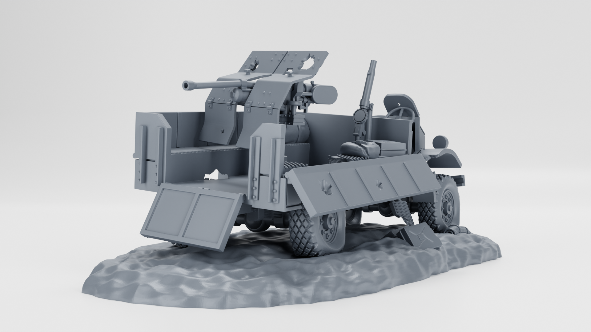 Destroyed Ford F-30 LRDG - US Army - 28mm Scale - wargame3d