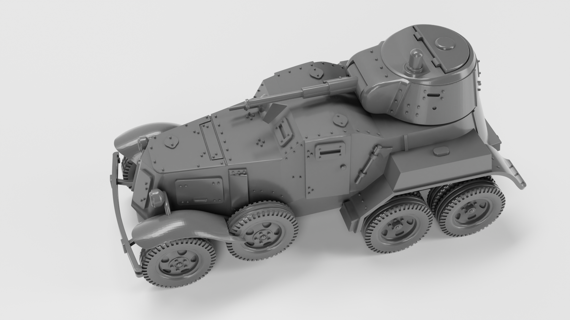 BA-10 Armored Car - Russian Army - wargame3d- 28mm Scale