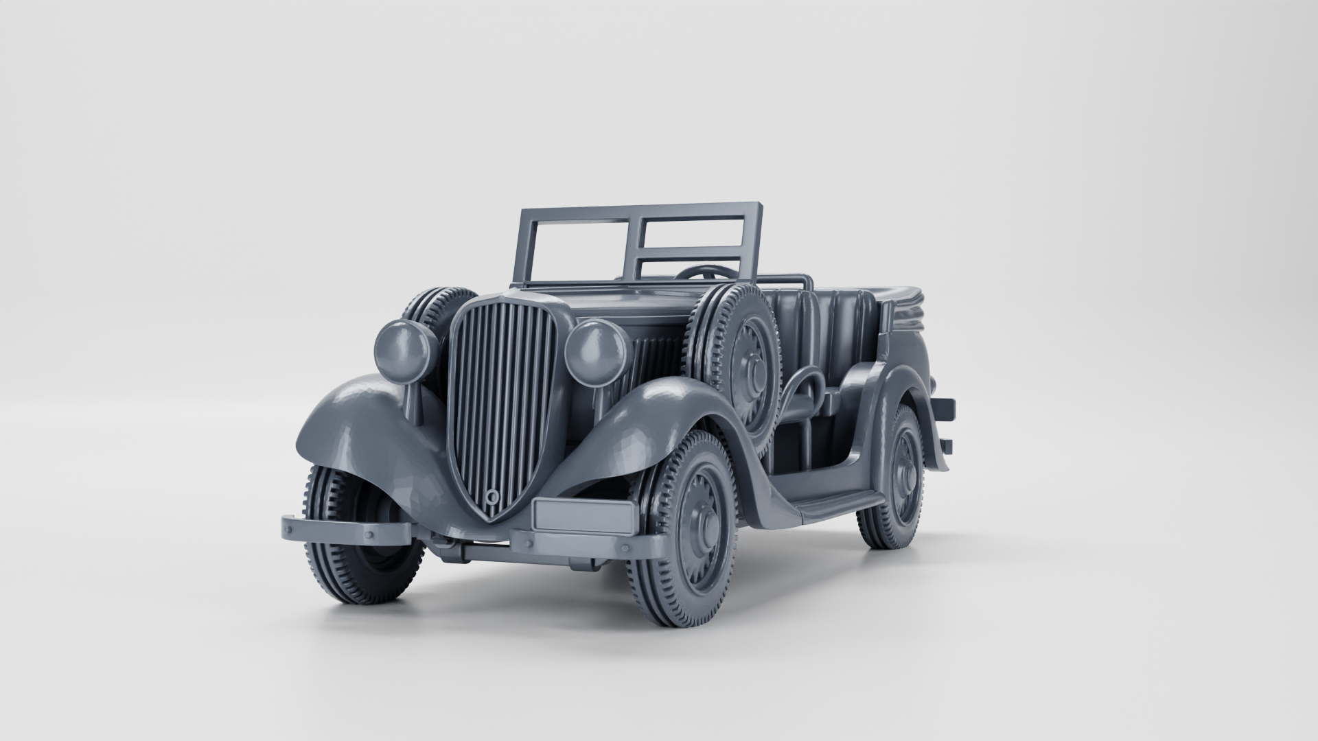 Fiat 508IIIW Lazik Jeep (opened and closed) - Polish Army - 28mm Scale - wargame3d