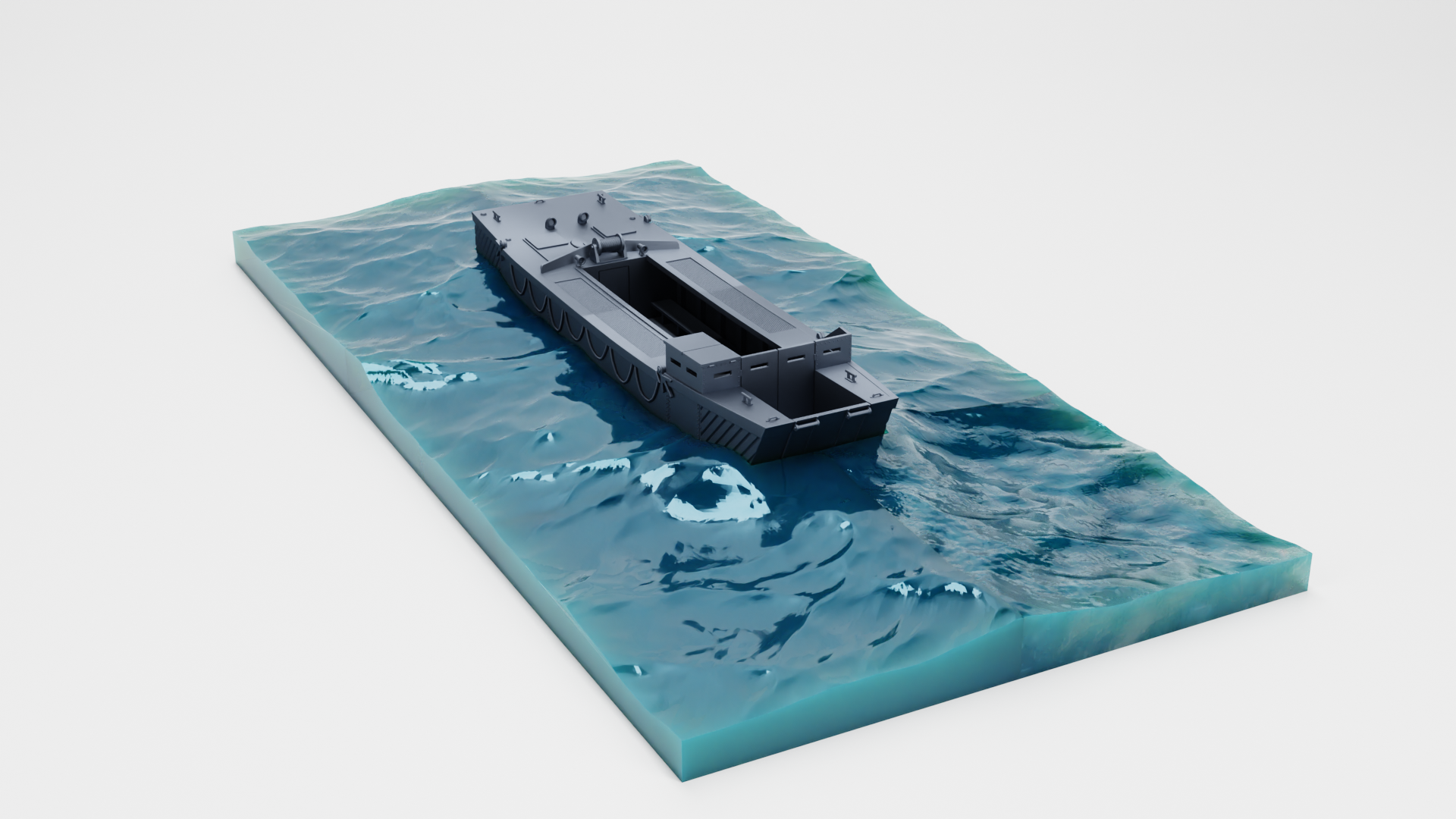 Landing Craft Assault (LCA) - Juno Beach - UK Army - 28mm Scale - wargame3d