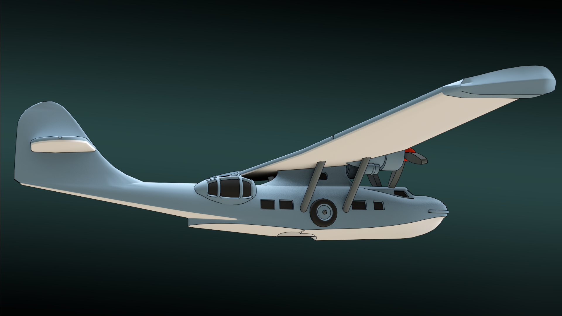 Consolidated PBY Catalina - Commercial Transcontinental Planes - 1/200 Scale - wargame3d