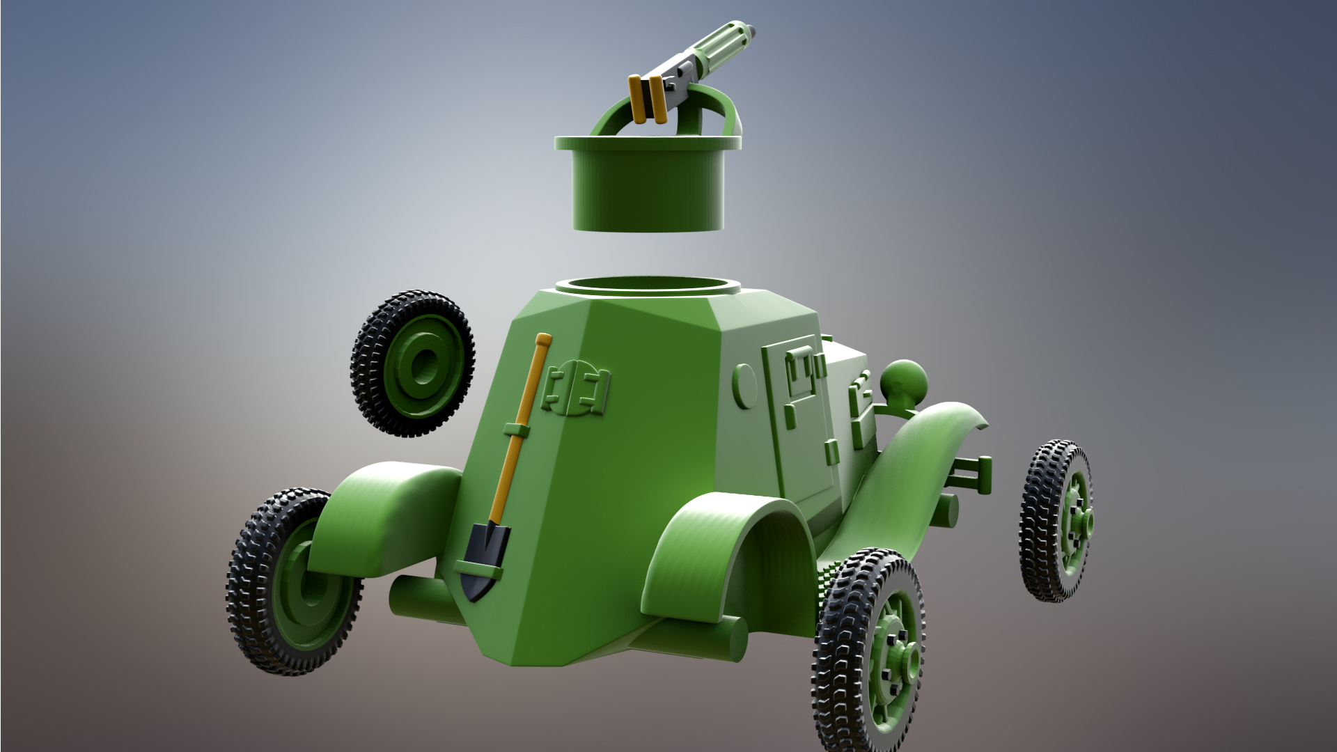 D-12 Armored Car - Russian Army - wargame3d- 28mm Scale