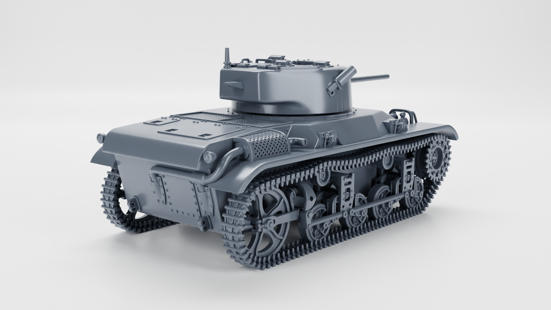 M22 Locust Light Tank - US Army - 28mm Scale - Tank - Miniature - wargame3d