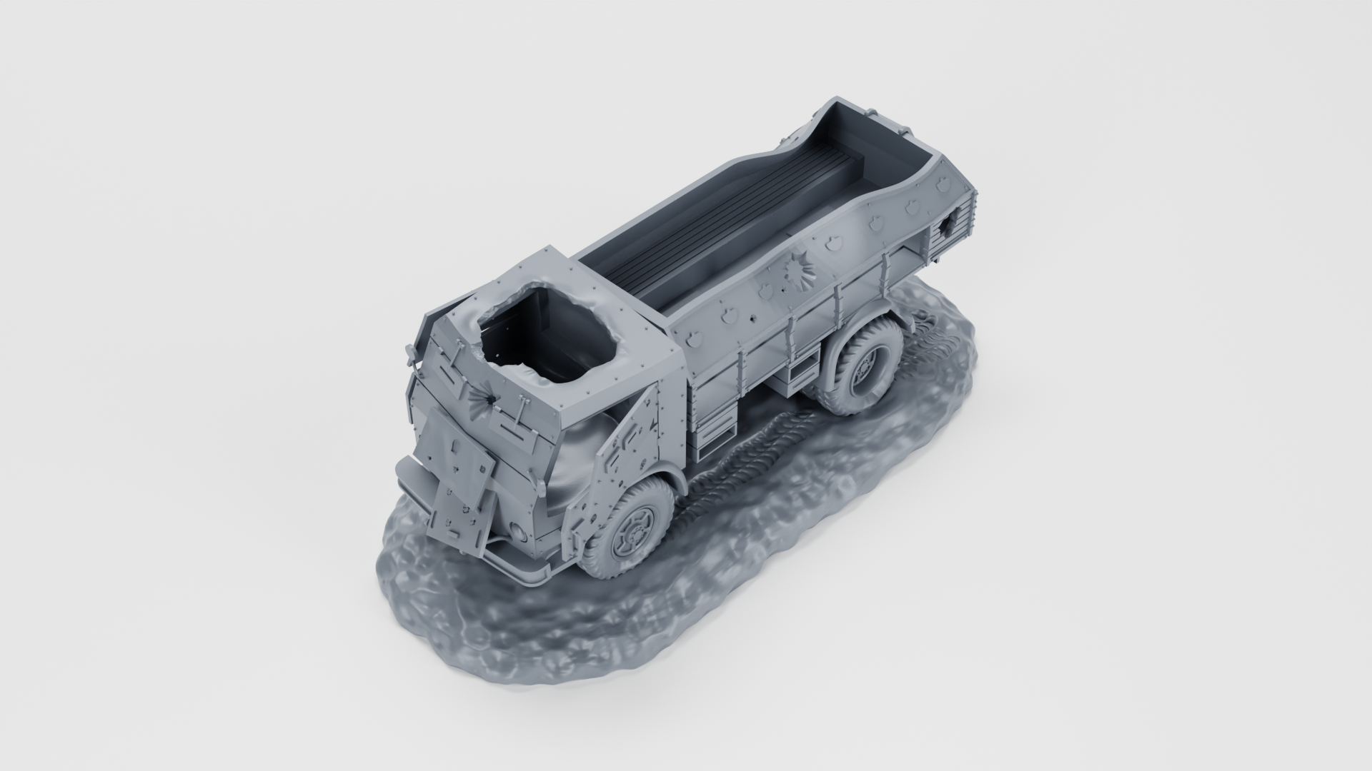 Destroyed - FIAT 665NM Protetto - Italian Army - 28mm Scale - wargame3d