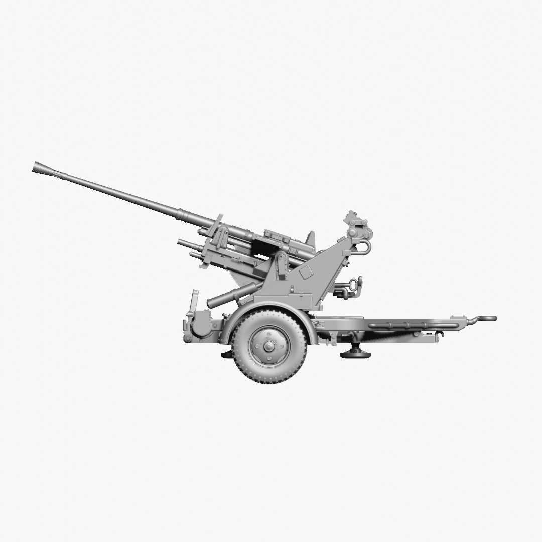 AA gun 37mm FlaK 37 (on wheels+on cross)+Gunner - WWII - German Army - wargame3d- 28mm Scale