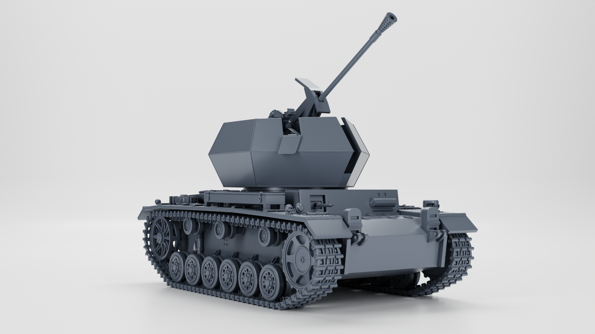 Flakpanzer III (3.7cm Flak 43) - WWII - German Army - wargame3d- 28mm Scale